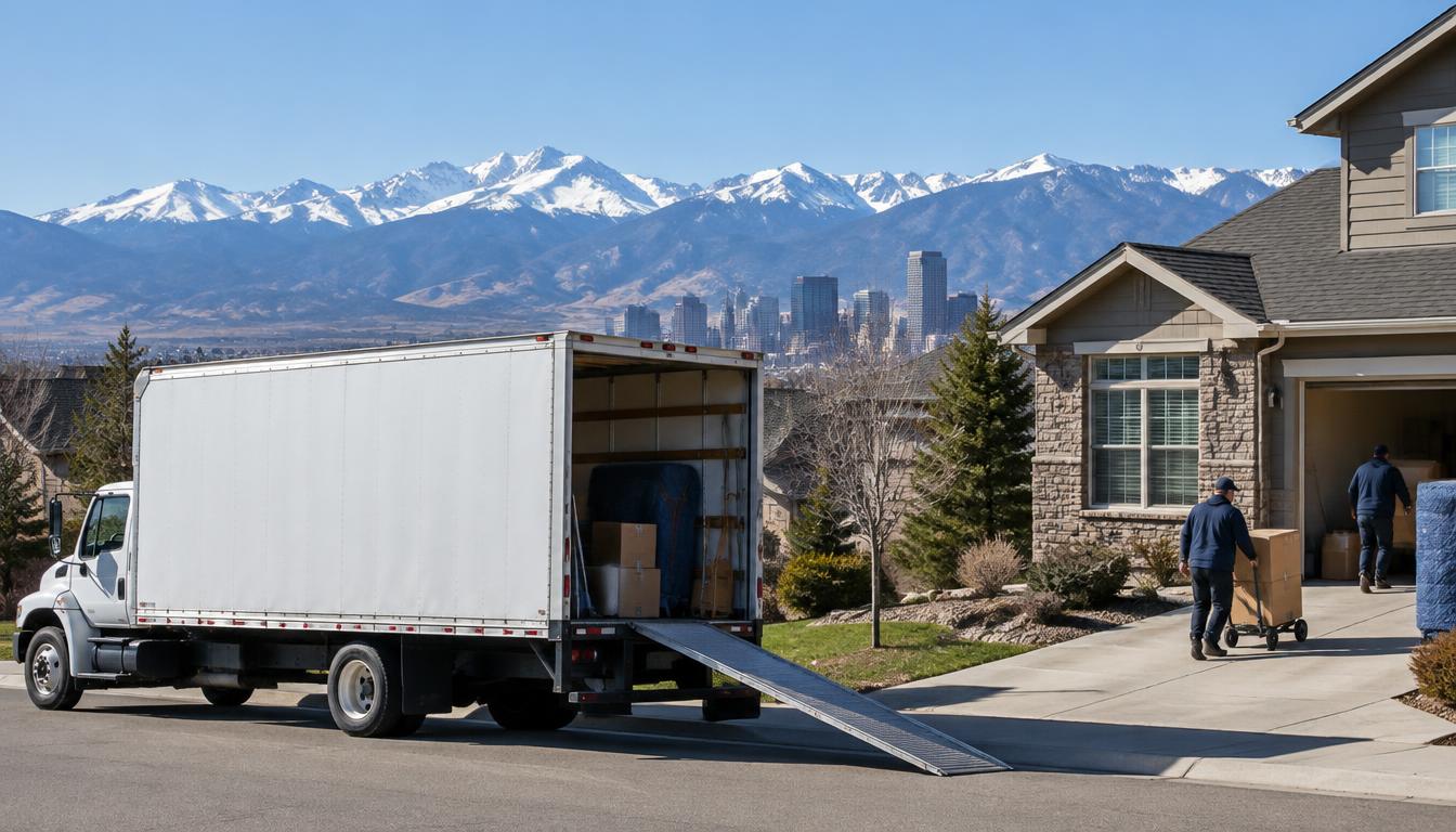 Moving truck preparing for a long-distance move from Florida to Denver, Colorado